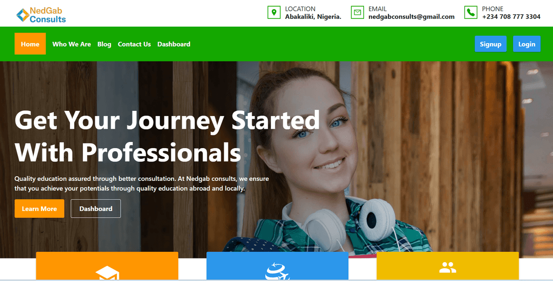 Nedgab Consults Website