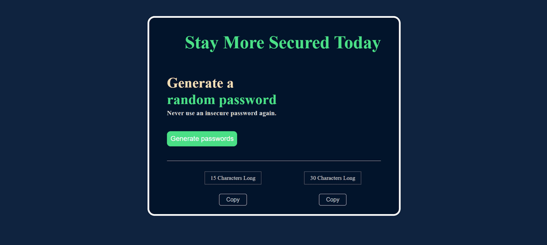Random Password Generator